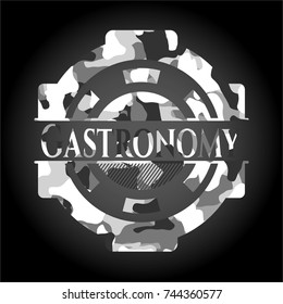 Gastronomy grey camouflaged emblem