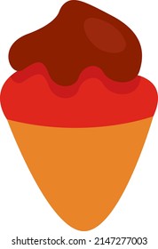 Helado gastronómico, ilustración, vector sobre fondo blanco.