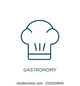 gastronomy icon. Thin linear gastronomy outline icon isolated on white background. Line vector gastronomy sign, symbol for web and mobile