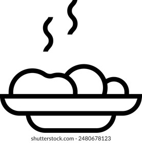 icono de la gastronomía. Diseño de estilo lineal delgado aislado sobre fondo blanco
