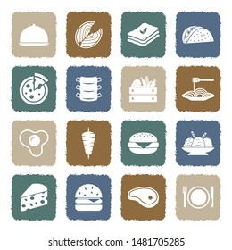 Gastronomy Icons. Grunge Color Flat Design. Vector Illustration.