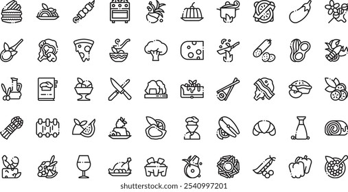 Gastronomy icons High-Quality Vector Icons Collection with Editable Stroke. Ideal for Professional and Creative Projects.