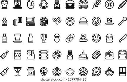 Gastronomy icons High-Quality Vector Icons Collection with Editable Stroke. Ideal for Professional and Creative Projects