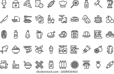 Gastronomy icons High-Quality Vector Icons Collection with Editable Stroke. Ideal for Professional and Creative Projects