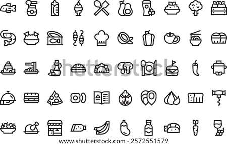 Gastronomy icons High-Quality Vector Icons Collection with Editable Stroke. Ideal for Professional and Creative Projects.