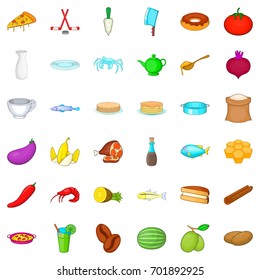 Gastronomy icons set. Cartoon style of 36 gastronomy vector icons for web isolated on white background