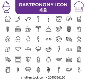 gastronomy icons set icon vector for your design element