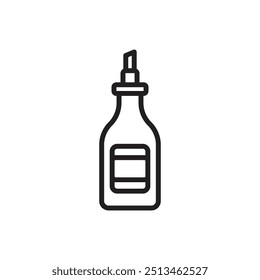 Gastronomy Oil Bottle Outline Icon Vector Illustration