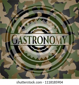 Gastronomy on camo texture