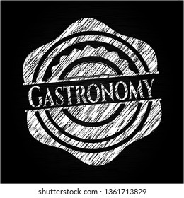 Gastronomy on chalkboard
