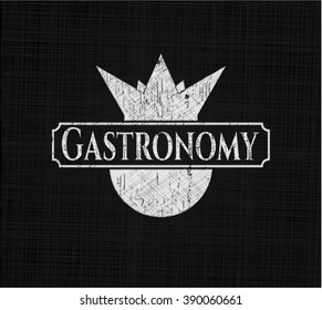 Gastronomy on chalkboard