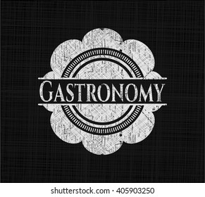 Gastronomy on chalkboard