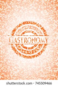 Gastronomy orange mosaic emblem