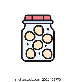 Ilustração do vetor de ícone de conserva de gastronomia
