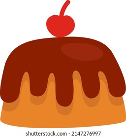 Gastronomie-Kuchen, Illustration, Vektorgrafik auf weißem Hintergrund.