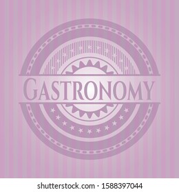 Gastronomy pink emblem. Vintage. Vector Illustration. Detailed.