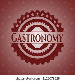 Gastronomy realistic red emblem