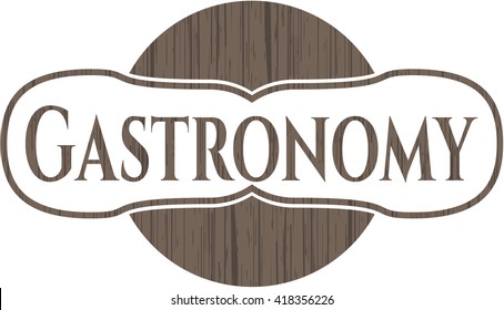 Gastronomy realistic wooden emblem