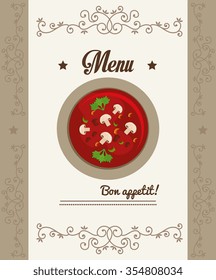 Gastronomy and restaurant menu graphic design, vector illustration eps10