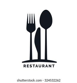 Gastronomy - Restaurant Symbol, Fork, Knife And Spoon, Logo Template