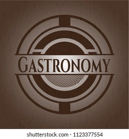 Gastronomy retro style wood emblem