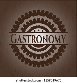 Gastronomy retro style wood emblem