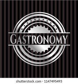 Gastronomy silver shiny emblem