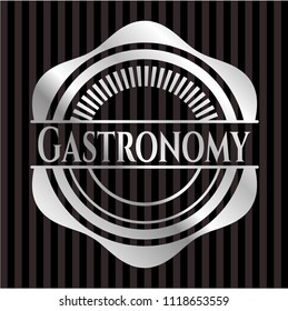 Gastronomy silvery emblem or badge