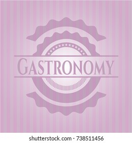 Gastronomy vintage pink emblem