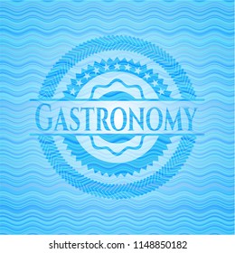 Gastronomy water concept emblem background.