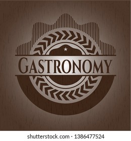 Gastronomy wood emblem. Vector Illustration.