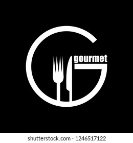 gastronomy/gourmet icon isolated on black background