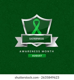 Gastroparesis Awareness Month in August with Green Ribbons and Advocate for Better Care and Research.