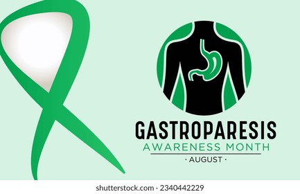 Gastroparesis awareness month is observed every year in august. August is gastroparesis awareness month. Vector template for banner, greeting card, poster with background. Vector illustration.