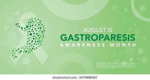 Gastroparesis awareness month is observed every year in august. Low poly style design. Geometric background. Vector template for banner. Isolated vector illustration.
