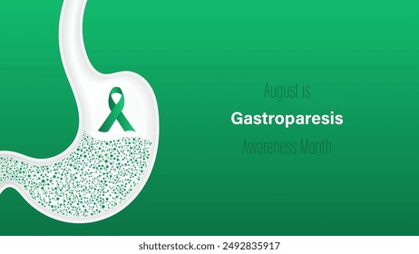 Gastroparesis awareness month is observed every year in august, vector illustration.