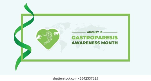 Gastroparesis awareness month is observed every year in august. Low poly style design. Geometric background. Vector template for banner. Isolated vector illustration.	
