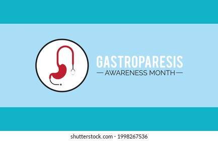 Gastroparesis Awareness Month Vector Banner Template Observed On August