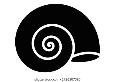 Gastropod shell shape, logarithmic spiral curve, marine mollusk outline, natural form.