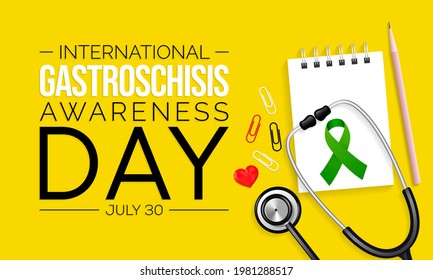 Gastroschisis Awareness Day is observed every year on July 30, it is a birth defect of the abdominal (belly) wall. Vector illustration.