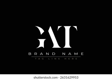 Projeto de logotipo de letra abstrata GAT. Este logotipo é desenhado por três letras abstratas.