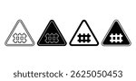 Gate Ahead Warning Icons Triangular Traffic Signs Black and White Color Vector Design