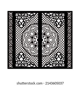 gate with arabic ornament. Layout for clipping. Vector illustration.