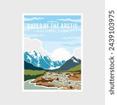 Gate of the arctic National Park poster vector illustration design