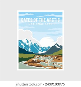 Gate of the arctic National Park poster vector illustration design