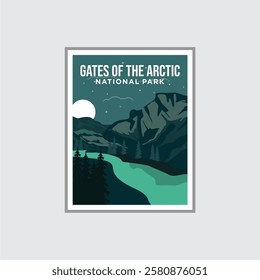 Gate of the Arctic National Park poster vector illustration design