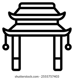 Gate Chinese New Year icon Illustration