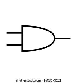 And gate circuit symbol or Logic gate diagram vector. Sign, icon, symbol.