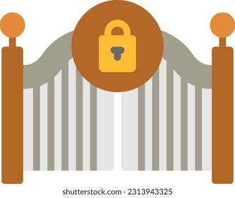 Gate Close Vector Icon Flat Style