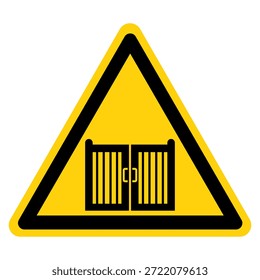 Gate Closes Automatically Symbol Sign, Vector Illustration, Isolate On White Background Label. EPS10